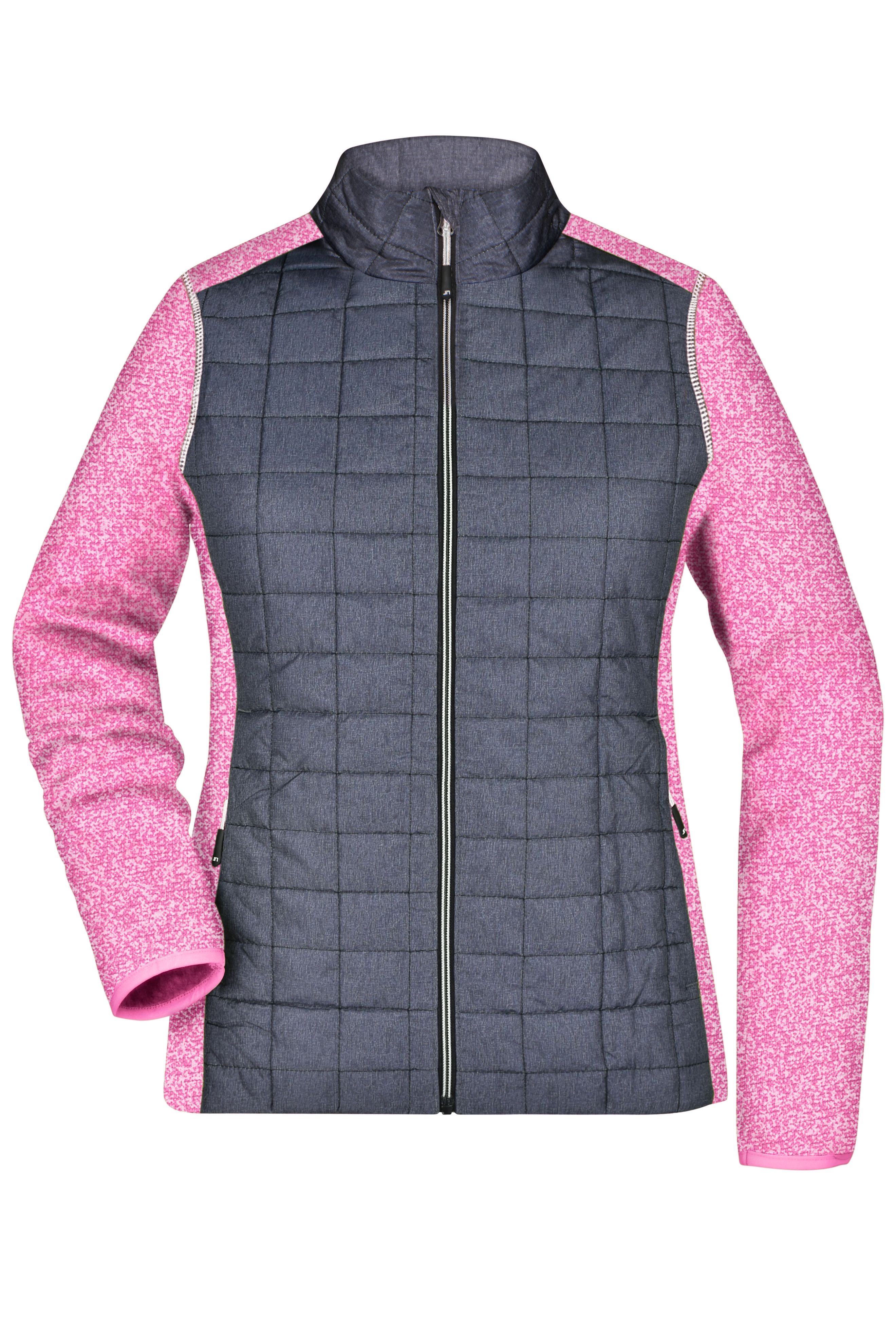 Damen Melange Strickfleece Hybridjacke